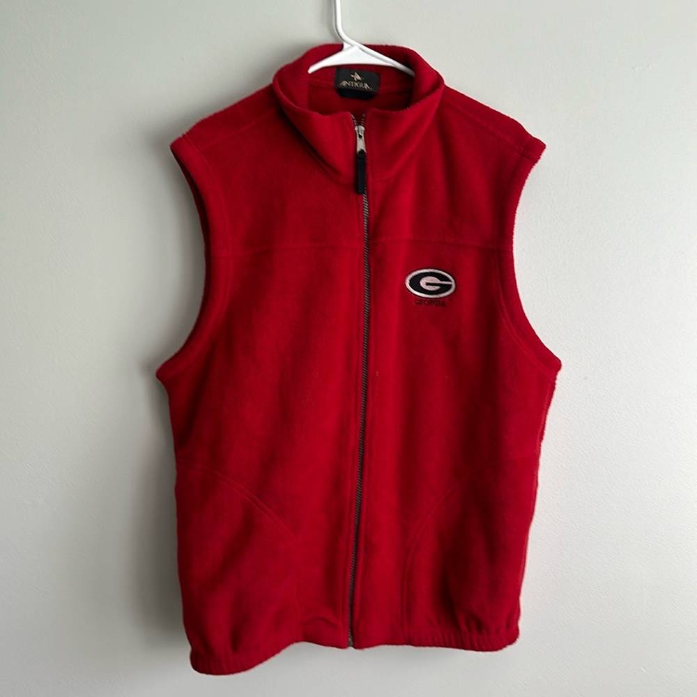 UGA Georgia Bulldogs sleeveless fleece jacket, Size XL